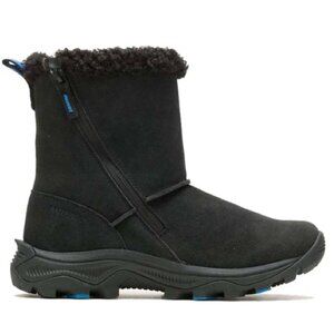 Merrell Icepack 2 Zip Polar Waterproof Snow Boot Black Suede Leather Size 9